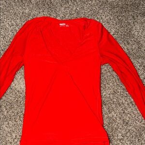Aerie Smoothiez Women's Red Long Sleeve Top